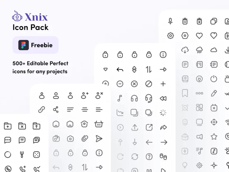 500+ Free Rounded Editable Line Icon Pack (Figma, Sketch, & XD)