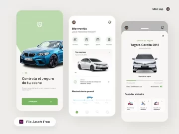 Adobe XD Free Car Insurance Agency Mobile App Design