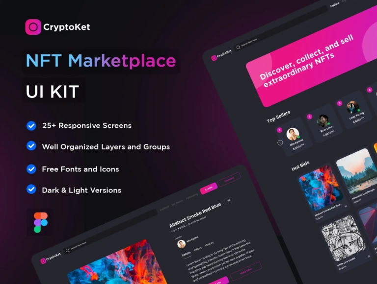 Figma Free NFT Crypto Marketplace UI Kit