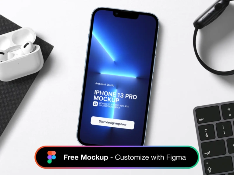 Figma iPhone 13 Pro Mockup Scene Free Download