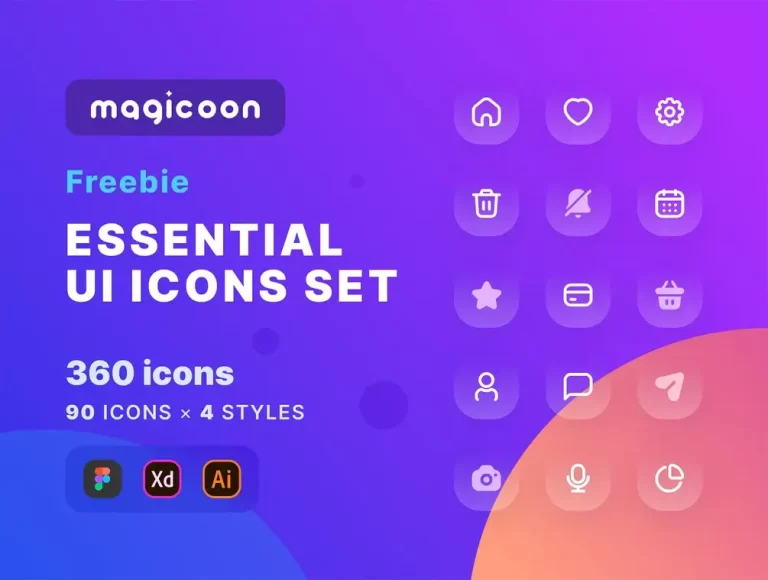 Magicoon – Free Adobe XD Modern Icon Pack