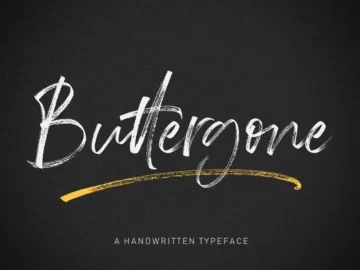 Buttergone - A Handwritten Typeface Font