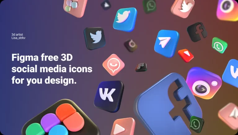 Free 3D Social Media Icons Figma