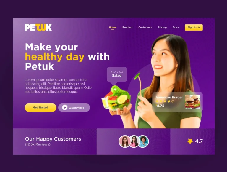 Free Food Delivery Landing Page UI Kit