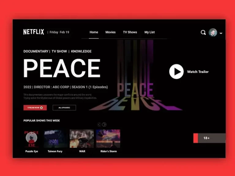 Netflix Landing Page Redesign Adobe XD Template