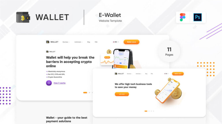 Free E-wallet Crypto Trading UI Template