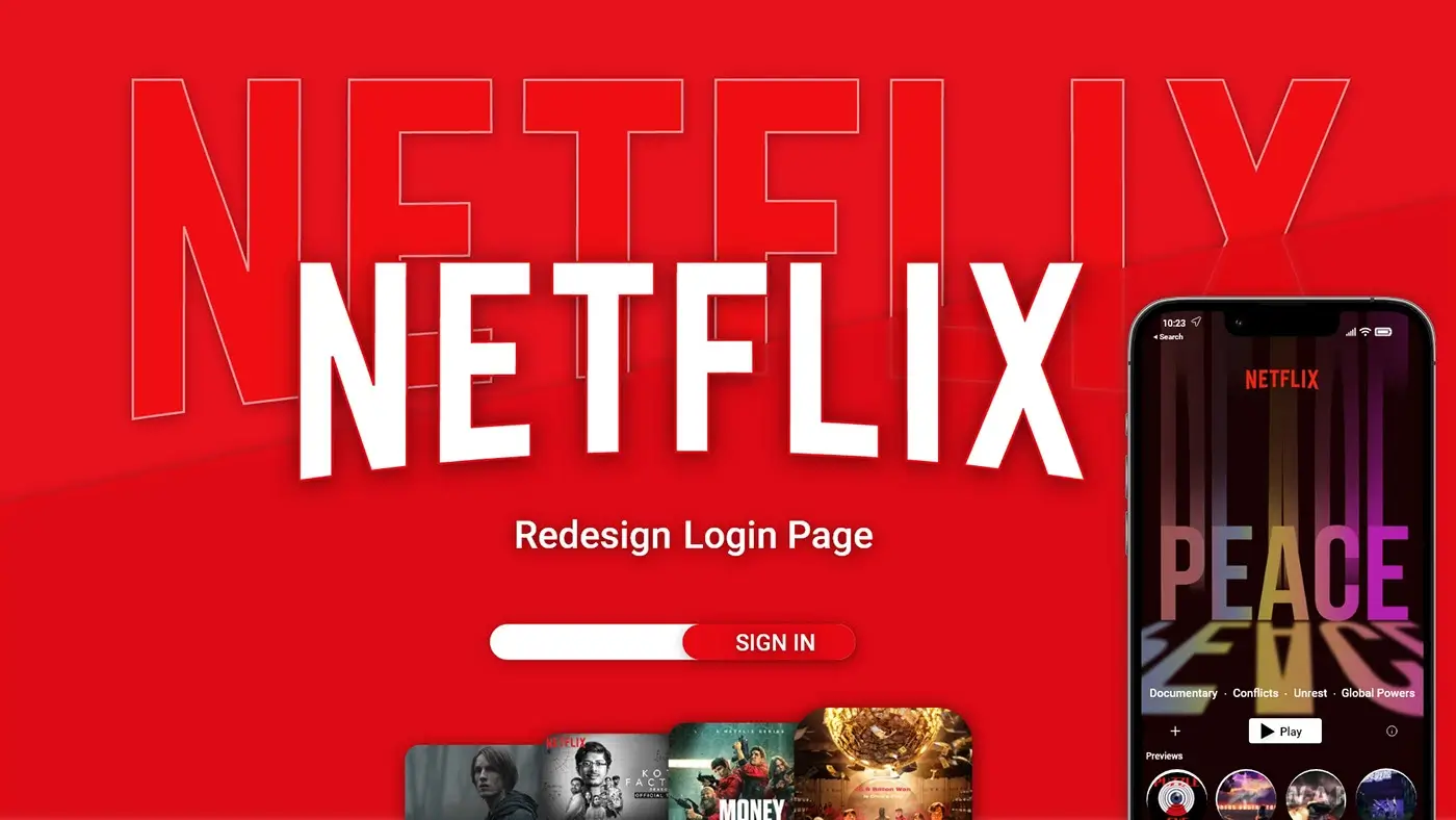 Free Netflix Login Page Redesign For Adobe XD Free UI Resources