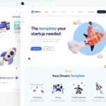Free Startup Landing Page Template For Adobe XD