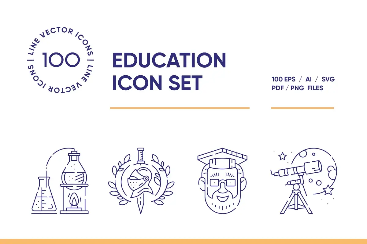 Free Education & Science Line Icons Set