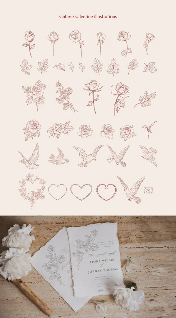 Free Vintage Valentine Illustrations & Patterns