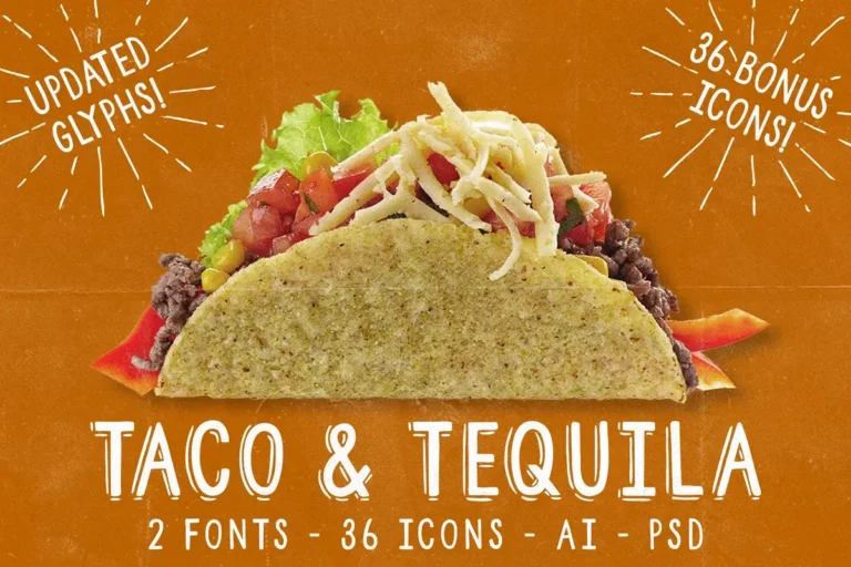 Free Taco and Tequila Font + Icons
