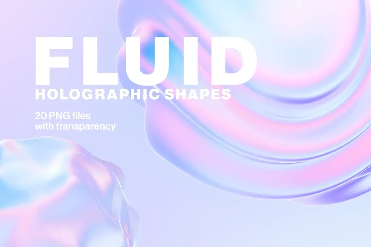 Free Fluid Holographic Shapes PNG