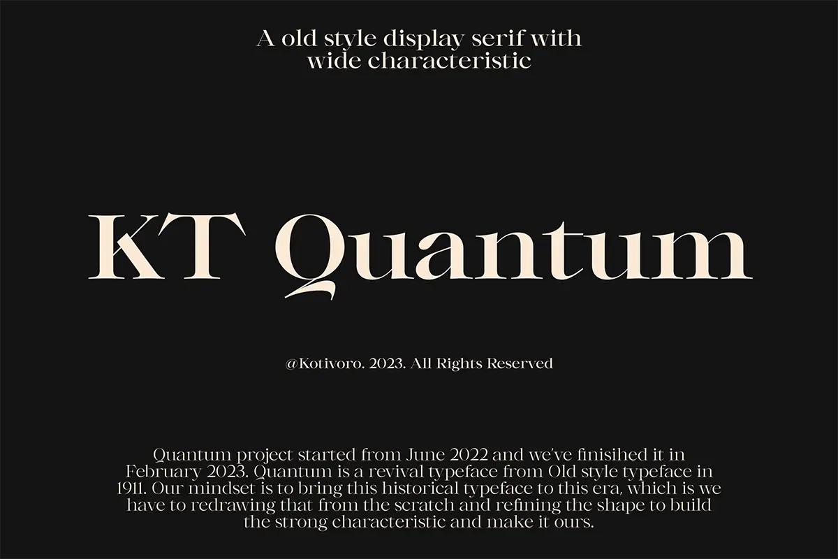 Free KT Quantum Display Serif Font