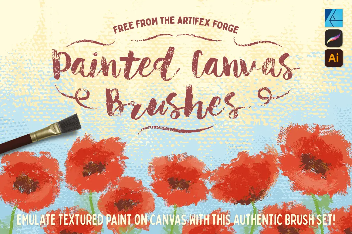 FREE Textured Painted Canvas Brushes