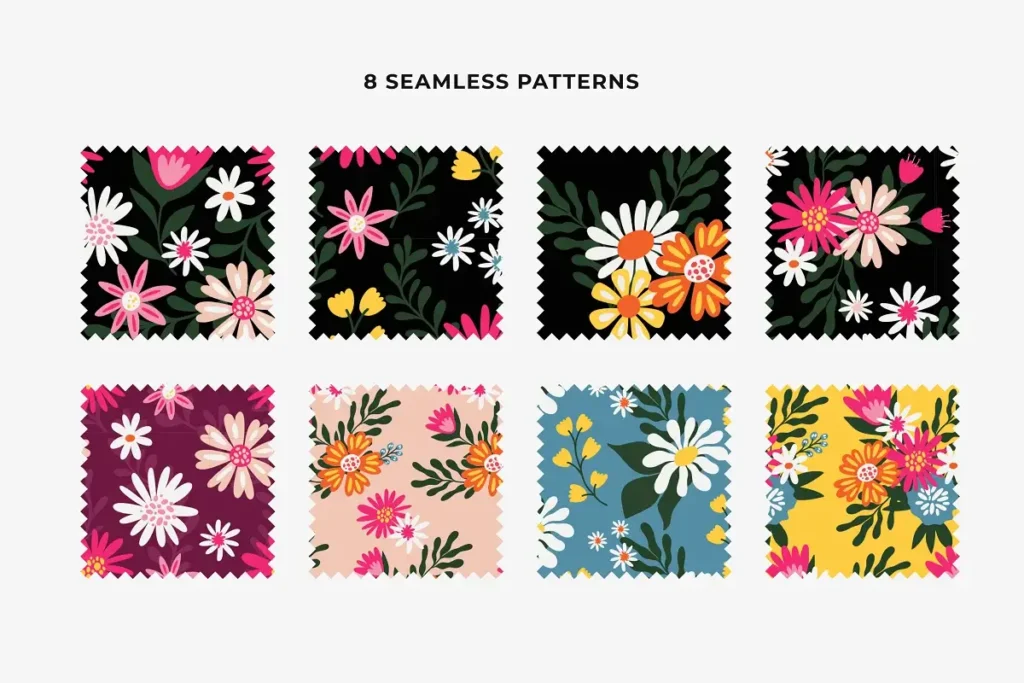 Free Flowers Vector Patterns & Graphics Pack