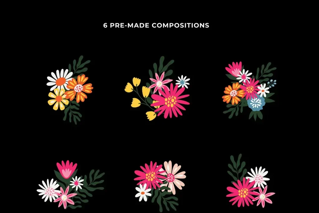 Free Flowers Vector Patterns & Graphics Pack