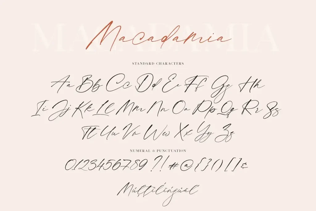 Macadamia - Free Modern Calligraphy Wedding Font