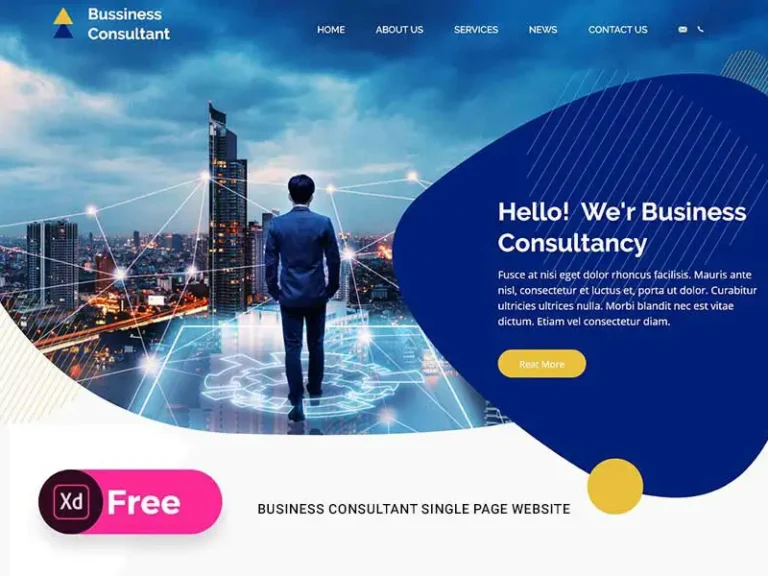 FREE Business Consultancy Website Template for Adobe XD