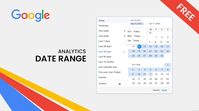 Google Analytics Date Range Widget for Adobe XD
