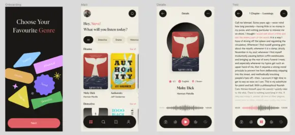 Free Audio Books Mobile App UI Design For Figma