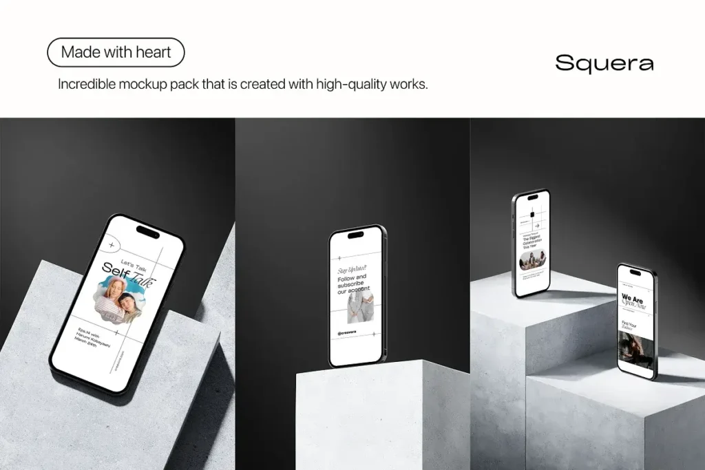 Squera Free Minimal iPhone Mockup