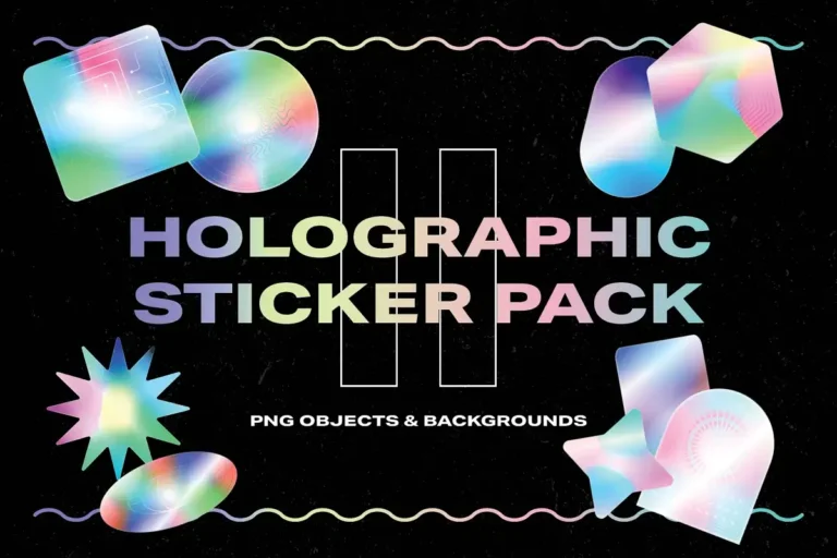 Free Holographic Sticker & Background Pack