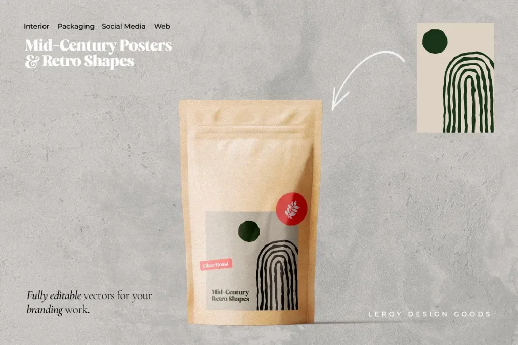 Free Mid-Century Retro Shapes Package Design