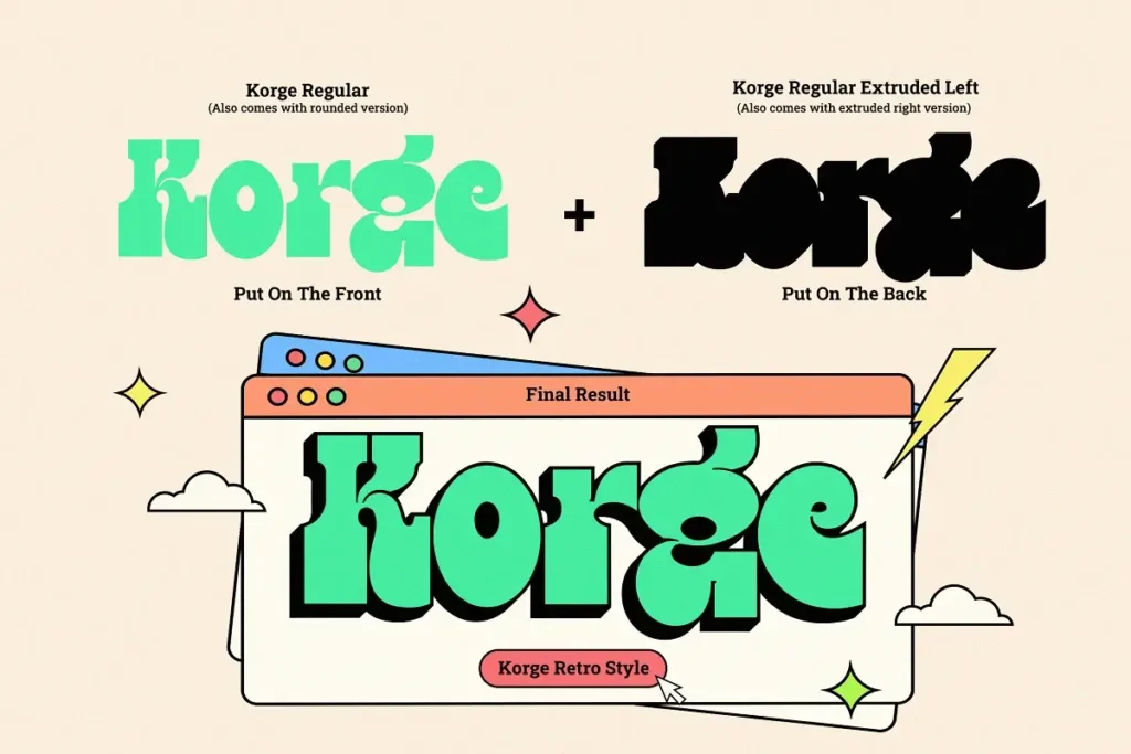 Korge Free Bold Slab Serif Logo Font