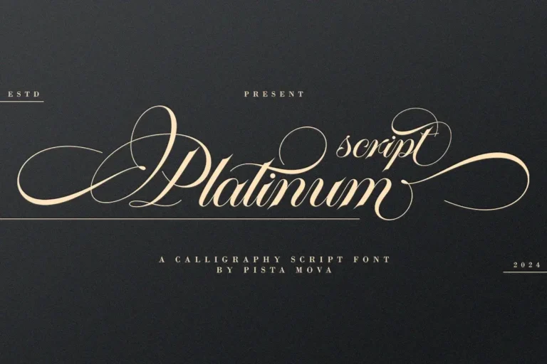 Platinum Free Calligraphy Script Font