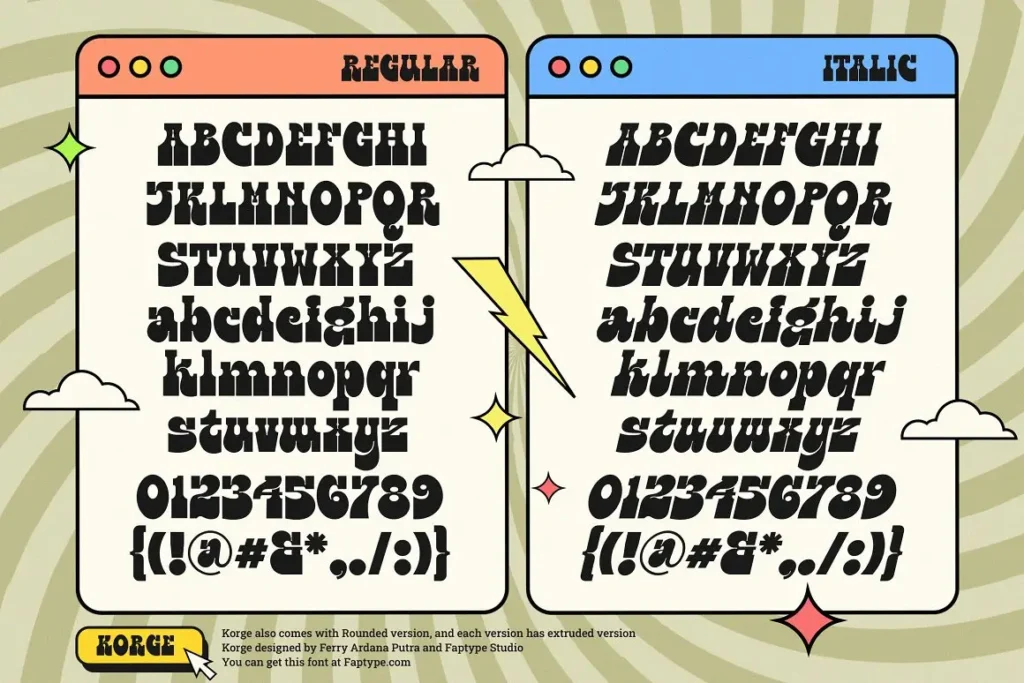 Korge Free Bold Slab Serif Logo Font