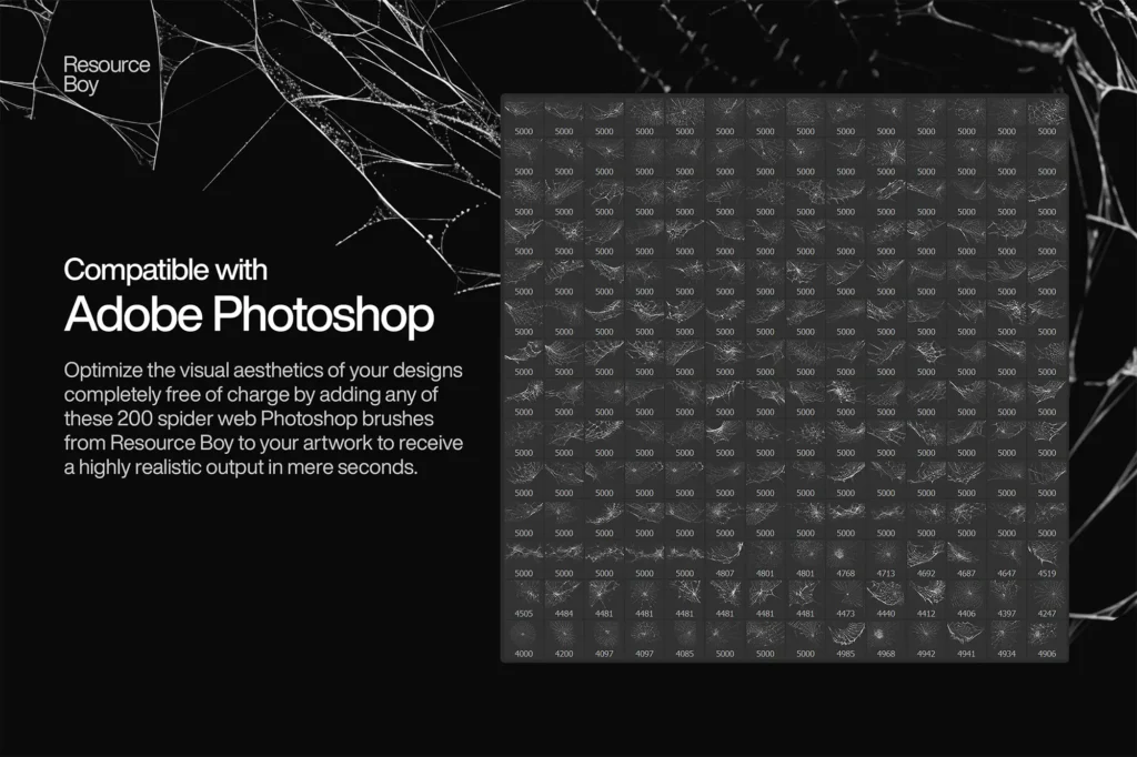 200 Free Spider Web Brushes for Photoshop
