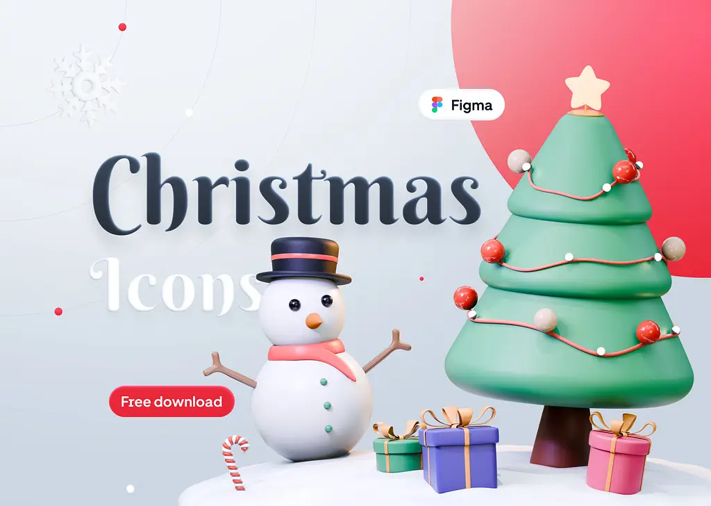 Clavius Design System Free Christmas 3D Icons Figma