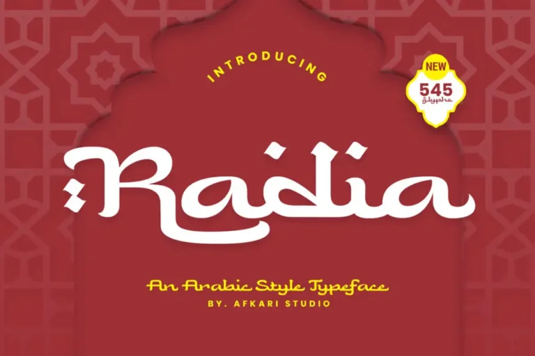 Radia Free Arabic Style Typeface