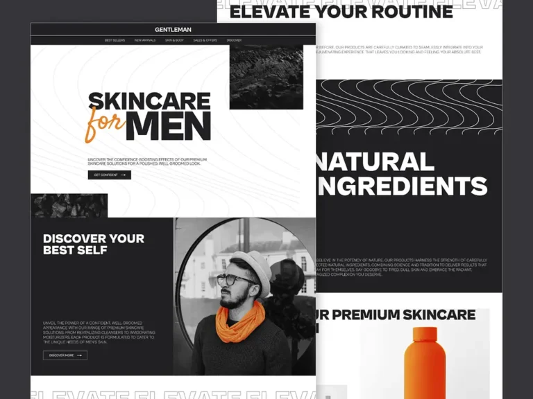 Free Men Skincare Website Template Figma