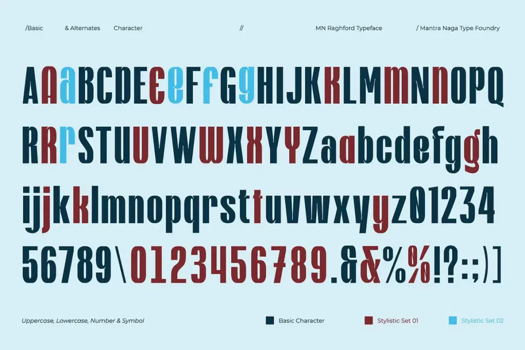 MN Raghford Free Condensed Sans Serif Font