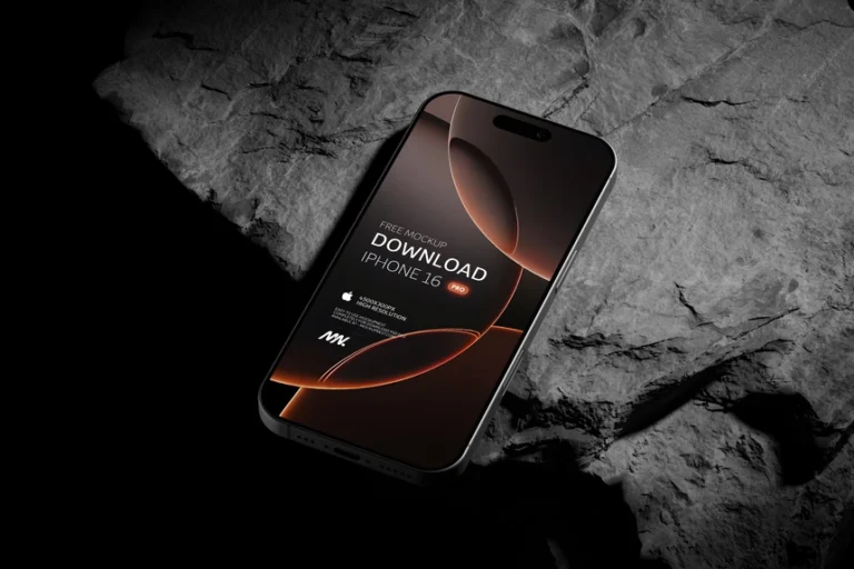 Free Black Titanium iPhone 16 Pro Mockup
