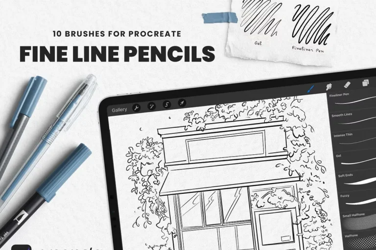 Free Fine Line Pencils Brush for Procreate