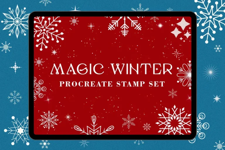 Free Snowflakes and Stars Stamp Procreate Brushes
