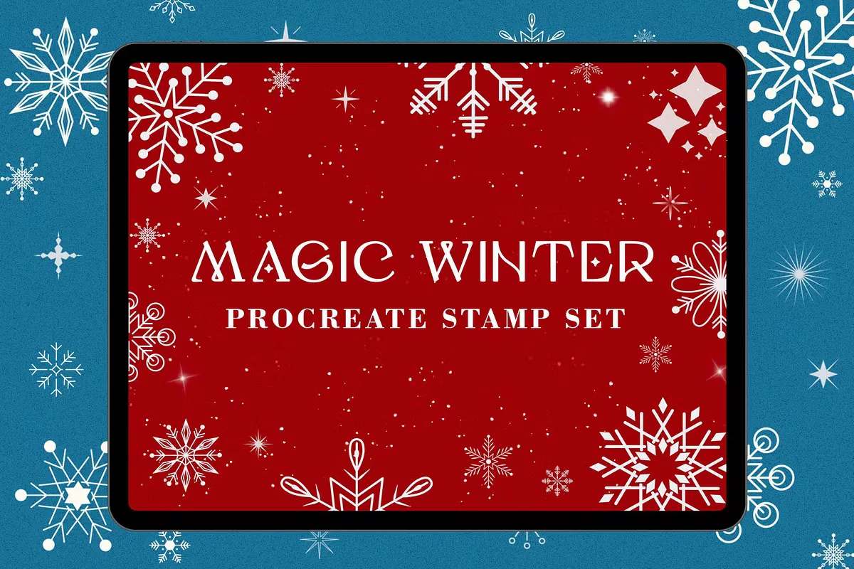 Free Snowflakes and Stars Stamp Procreate Brushes