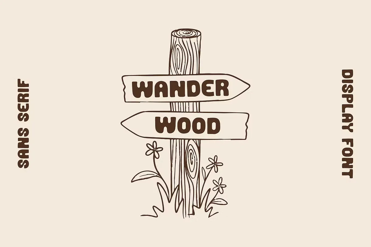 Wanderwood Hand Drawn Sans Serif Display Font