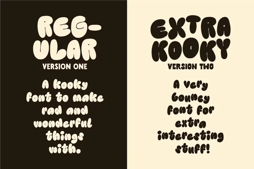Kooky Cloud Free Unique Bold Bubble Font