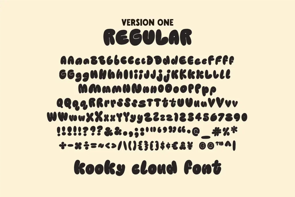 Kooky Cloud Free Unique Bold Bubble Font
