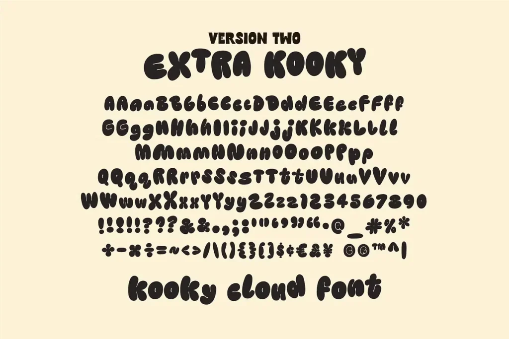 Kooky Cloud Free Unique Bold Bubble Font