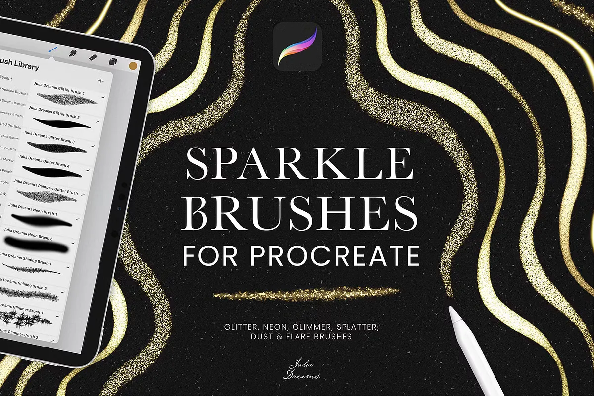 Free Sparkle Glitter Brushes Procreate