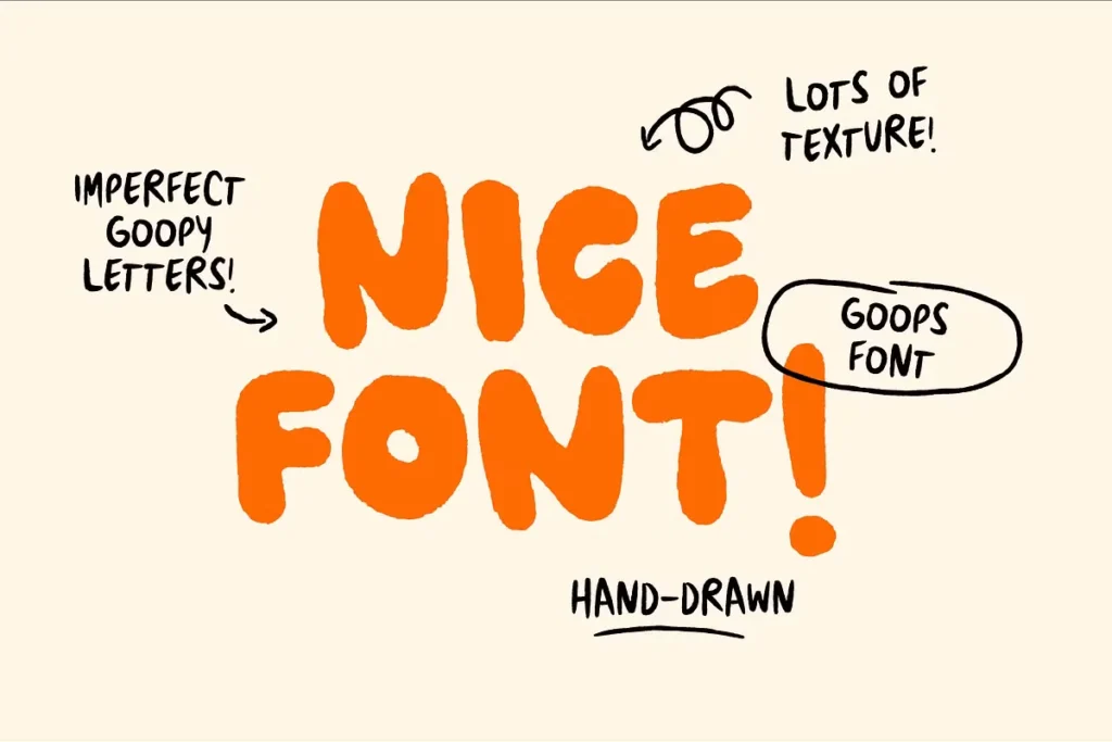 Goops Free Handwriting Bubble Font