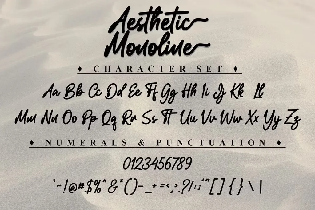 Free Aesthetic Monoline Handwritten Font Download
