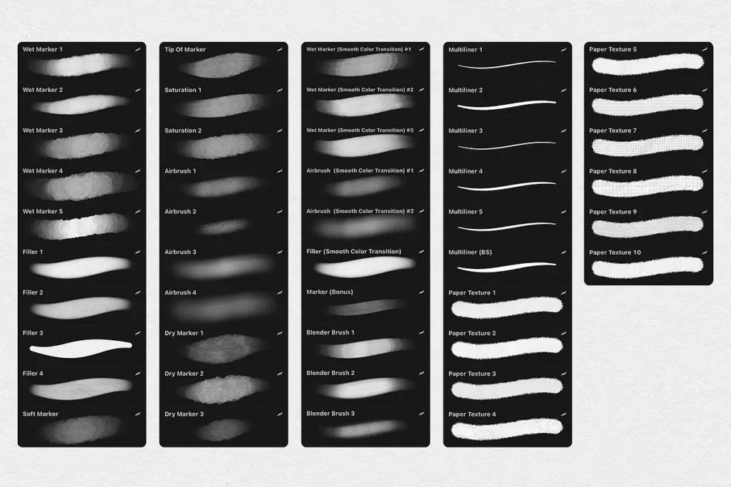 Free Procreate Copic Inspired Marker Brush Set